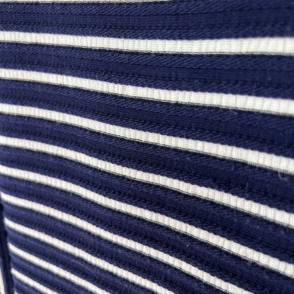 PEA IN THE POD Dress M Nursing Maternity Textured Striped Side Zip Shift Blue - Picture 11 of 16